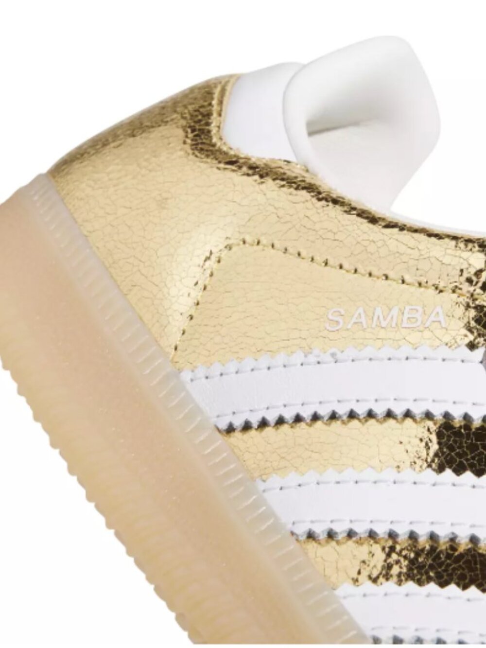 ADIDAS Samba OG Gold Metallic Crinkle Leather Sneaker US 8 - Picture 14 of 16